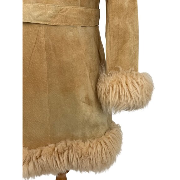 Vtg 60s Leather & Afghan Penny Lane Coat | Free People Boho Indie Luxe Grunge S - Picture 8 of 13